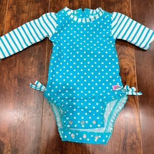 Ruffle butts swim 3-6 month turquoise